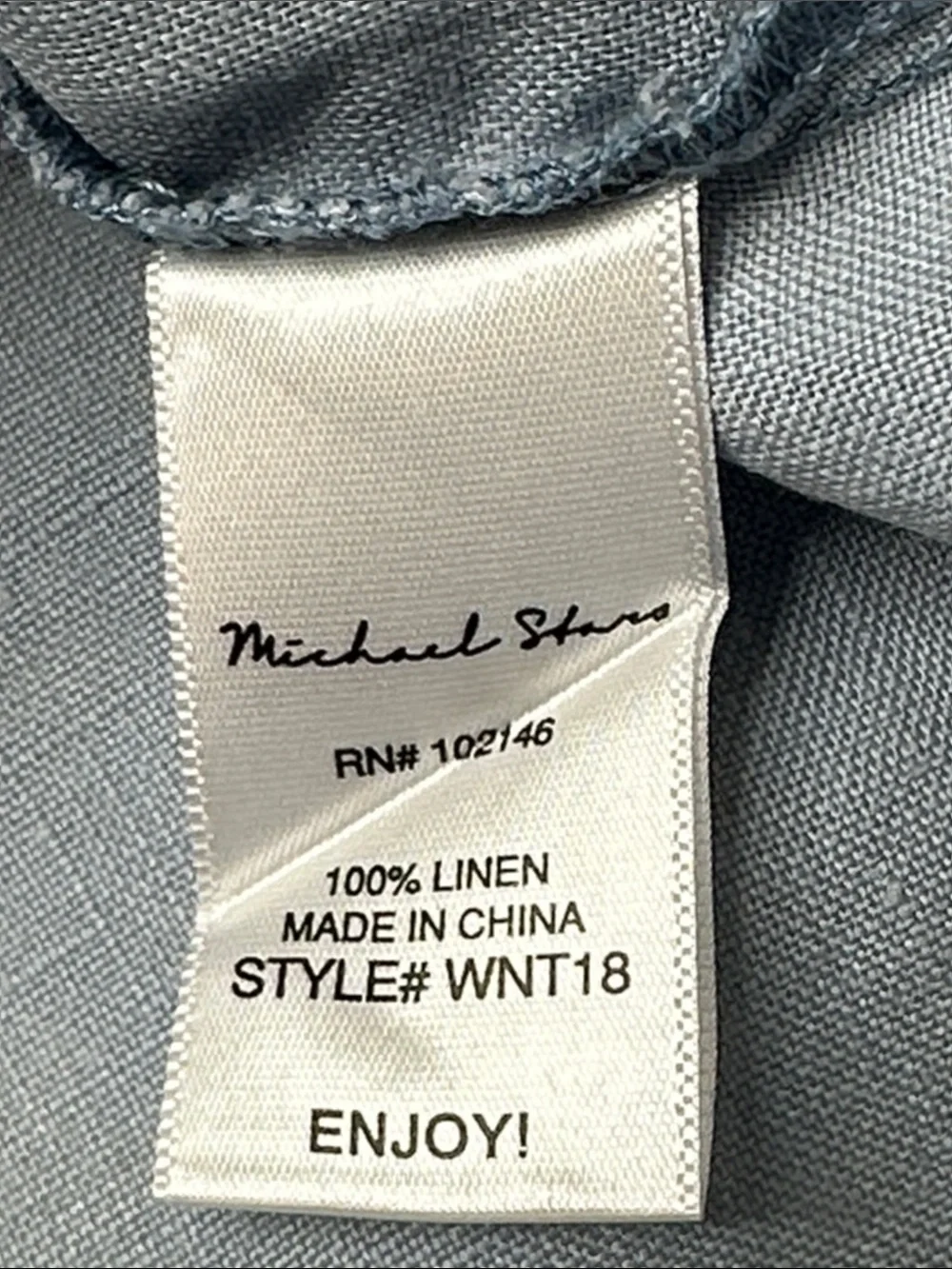 MICHAEL STARS Lulu Button-down Linen Midi Dress Size Medium Blue